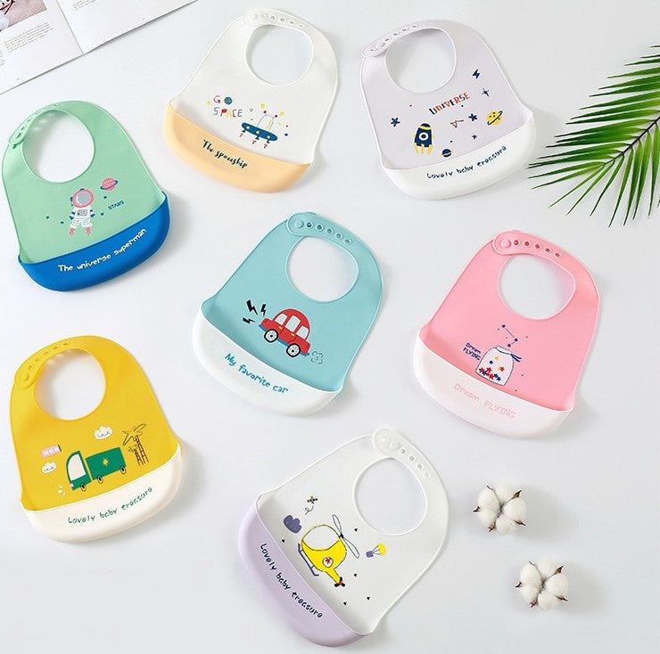 Babador de Silicone Infantil com Pega Migalhas