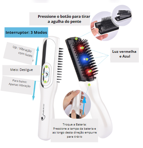 Escova Laser para Queda e Crescimento Capilar