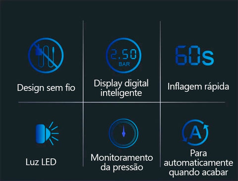 Calibrador De Pneus Digital + 3 Bicos Diferentes