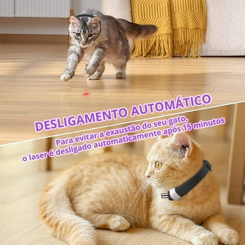 Coleira Divertida com Laser Para Gatos